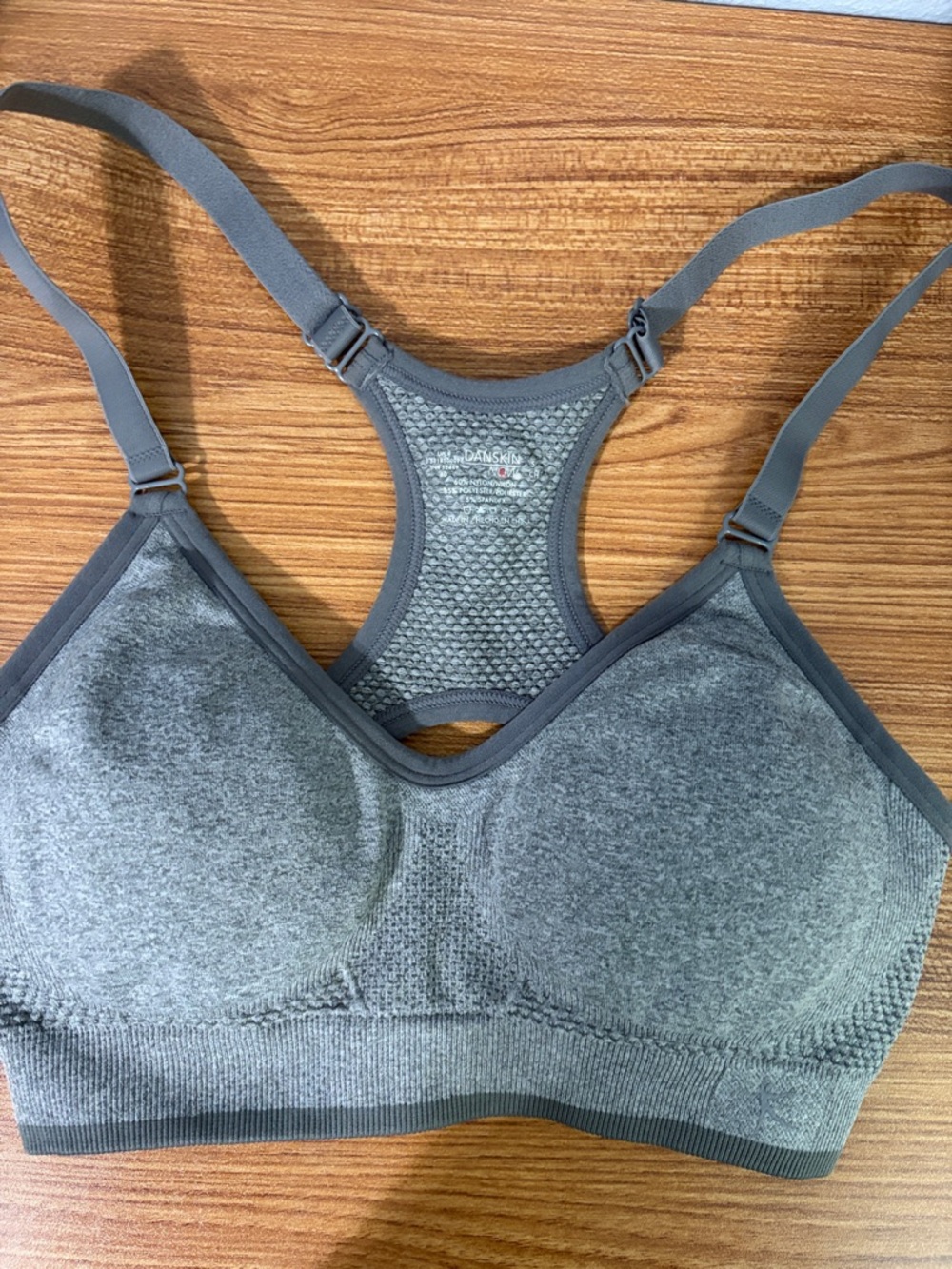 Danskin Grey Seamless Racerback Support Bra Small